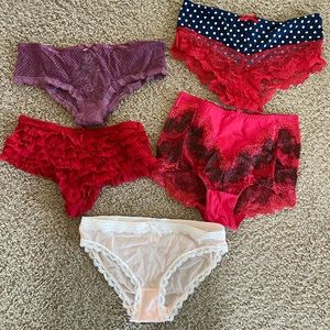Pinup cheeky style pantie bundle!!! 5 pair.